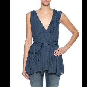 Free People Float Away Asymmetrical Hem Top — NWT